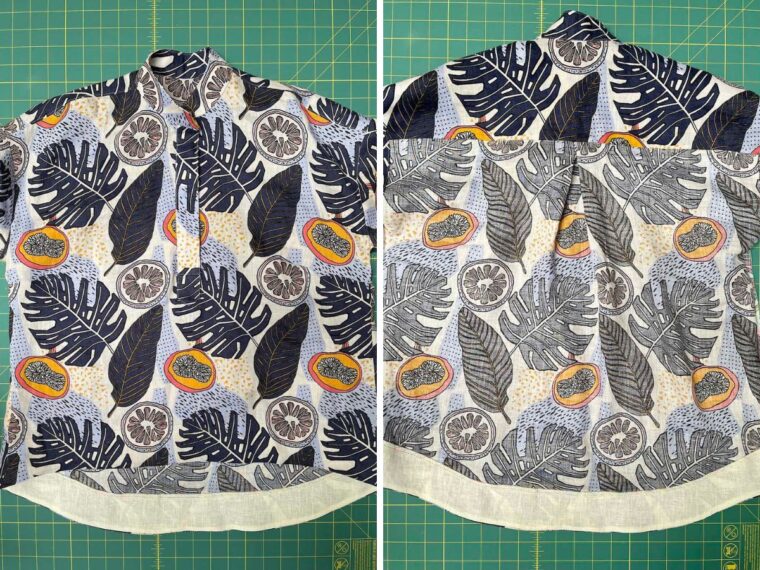 Side by side flat lay pictures of the Santa Rosa top. The left picture is the front view. The right picture is the inside of the back view.