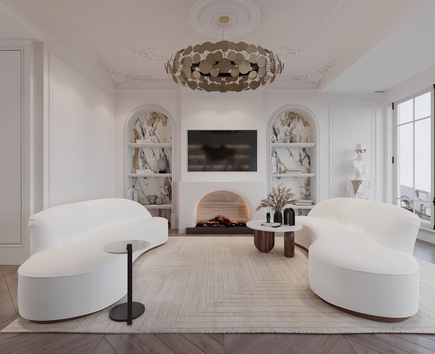 All-white Minimalist And Contemporary Open Space By Marina Dolynna