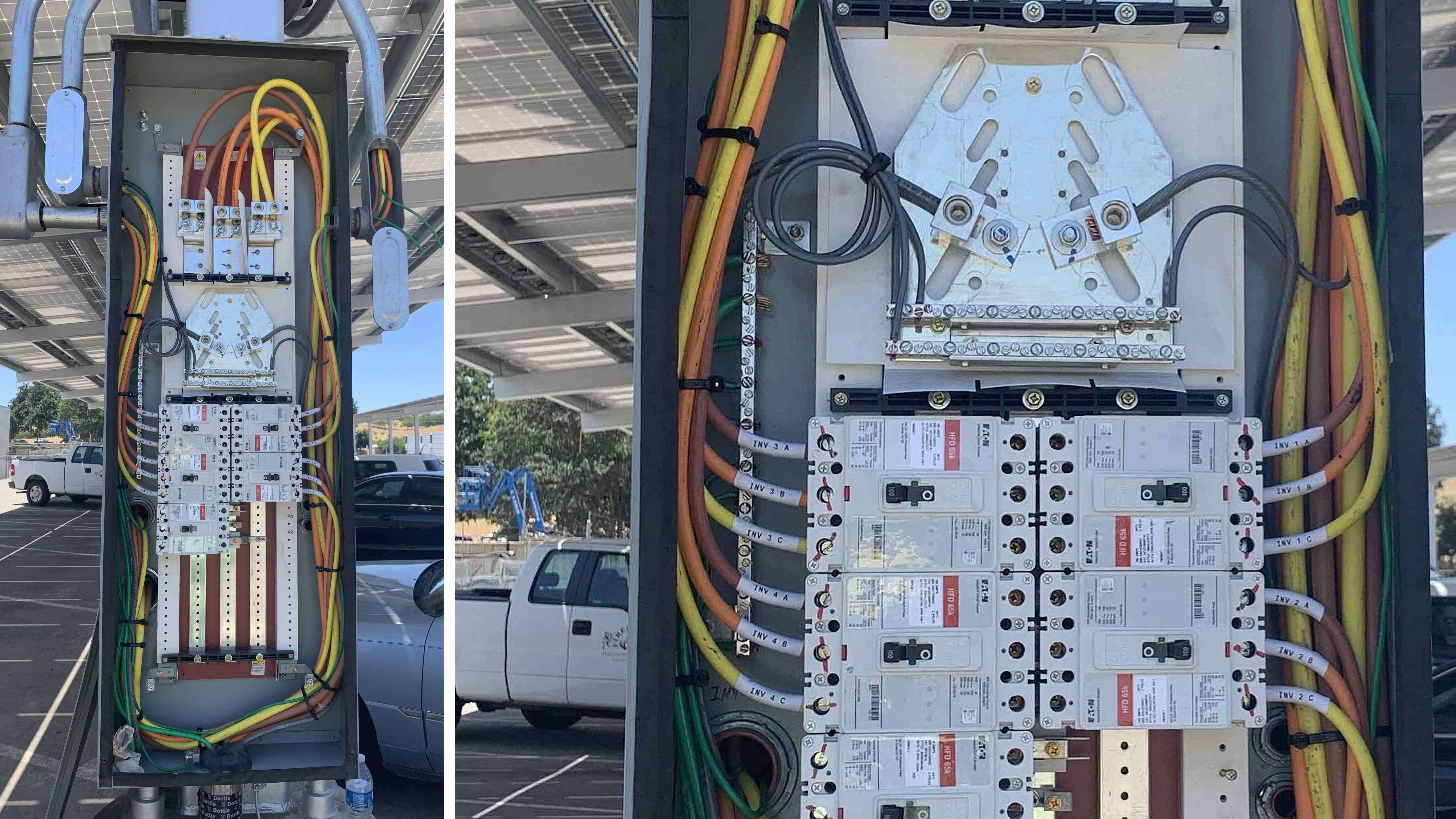 Example of neutral conductor reduction in a solar inverter setup