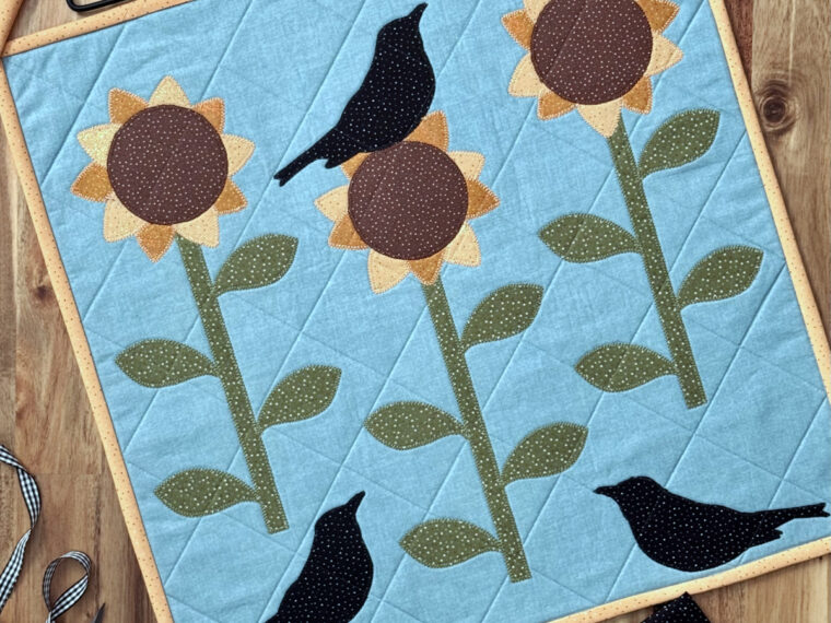 Sparkling Sunflowers Mini Quilt â€“ A Project for the Therm O Web Blog by Belinda Karls-Nace