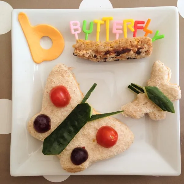 Alphabet themed lunch letter B for Butterfly