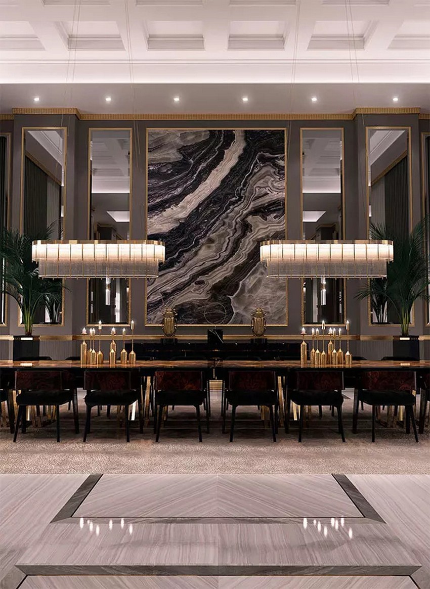 black-toned dining room