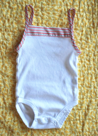 Oliver + S Popover Sundress refashioned into a baby onesie