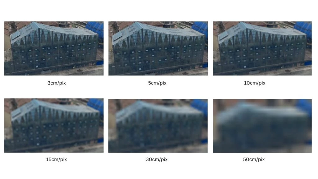 Different ground sample distance