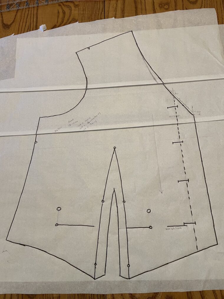 Flat pattern adjustments for armhole length and bodice length