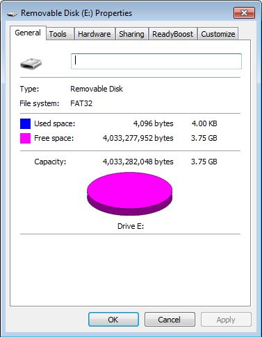 PNY USB Properties