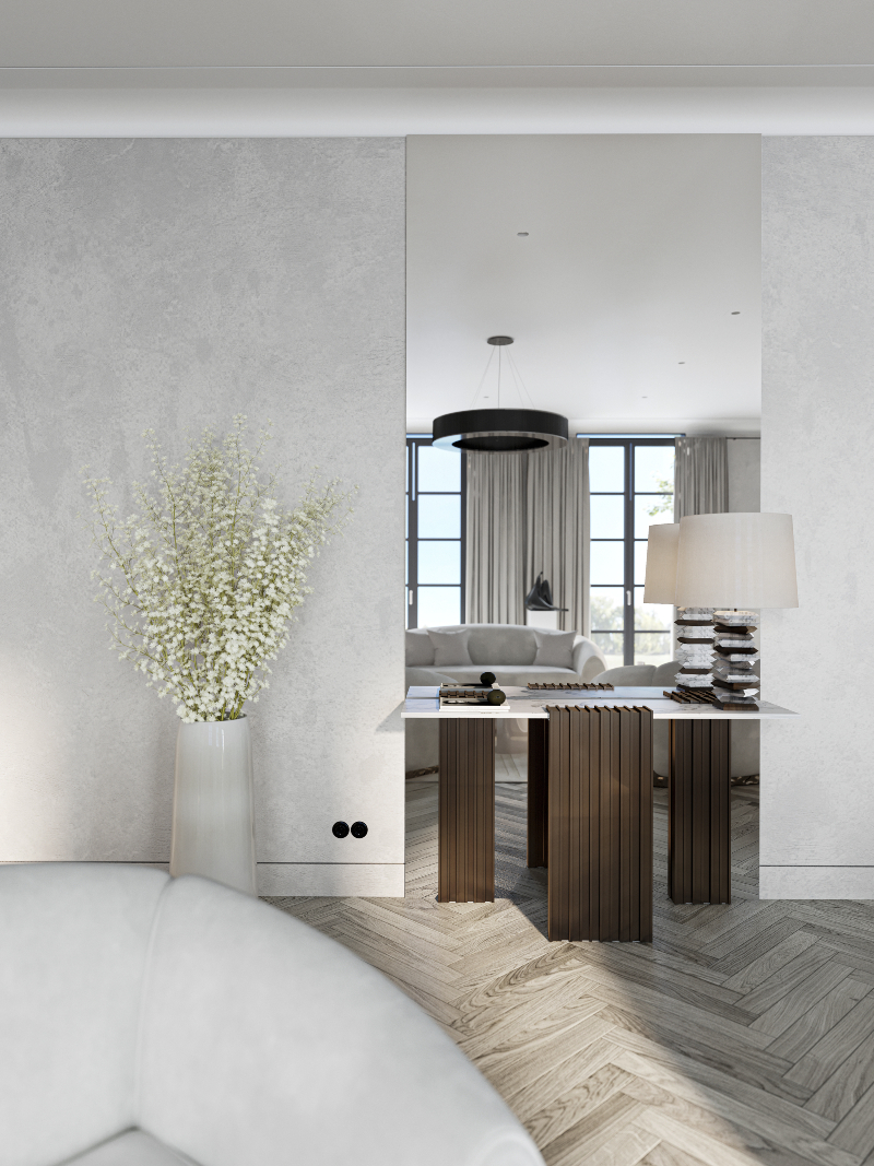 Clean Smooth Living Room By Covet House And Olga Bondareva