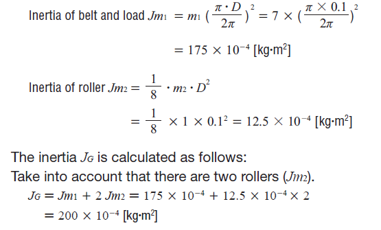 Load Inertia Calculation Example for Conveyor