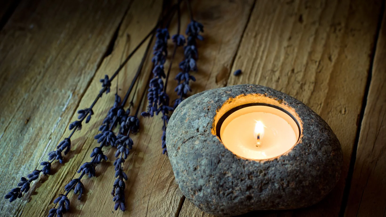 A candle holder made out of stone