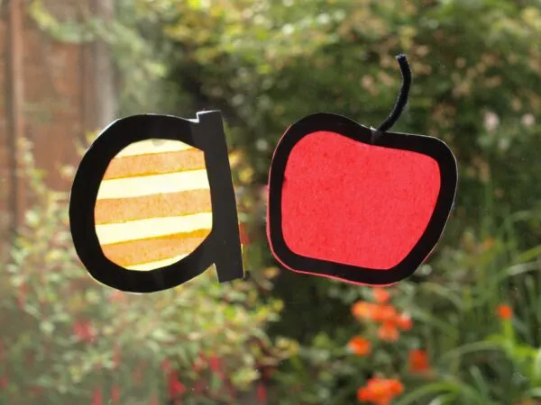 A Stained Glass Window Depicting 'A is for Apple'