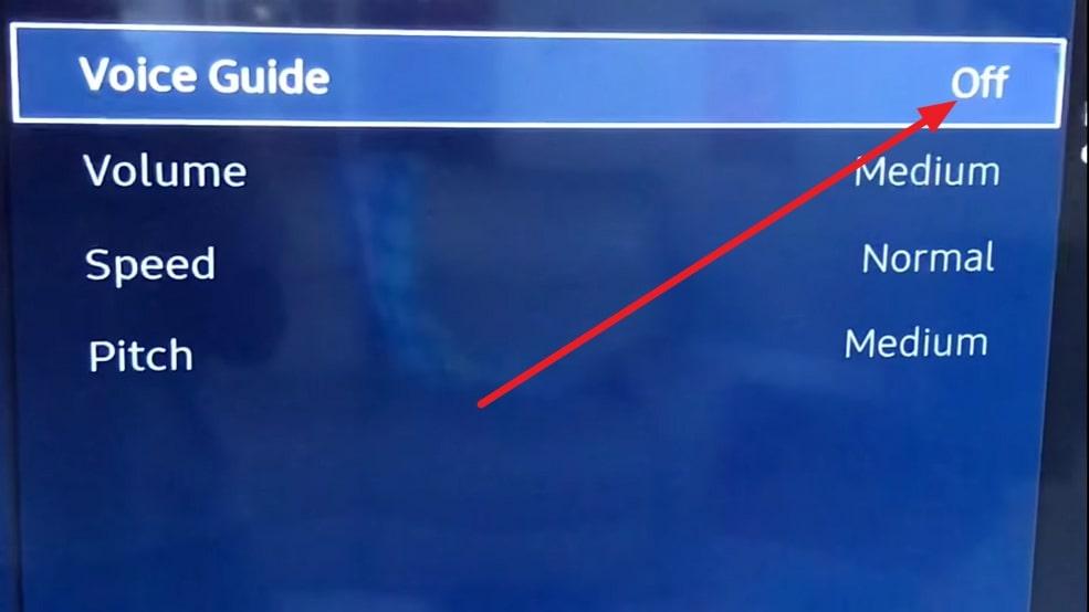 turn off the voice guide feature