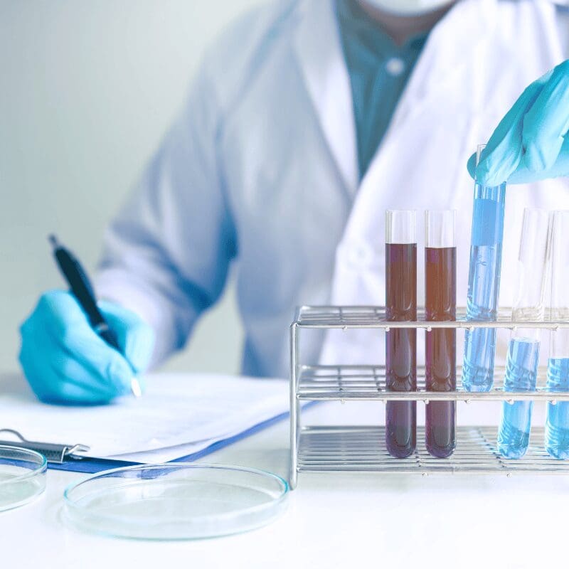 male scientist running a water test (1) male scientist running a water test for PFAS