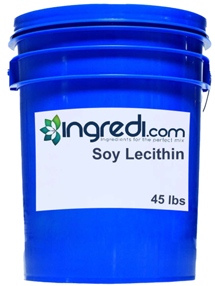 blue plastic pail with white label and ingredi logo