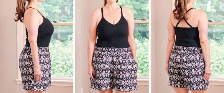 Close up side, front and back view of Lisboa Shorts