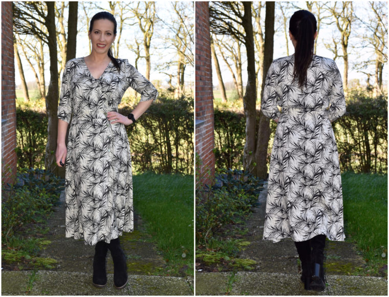 Camelia achieved a beautiful fit on her Saint-Germain Wrap Dress using common fitting adjustments.