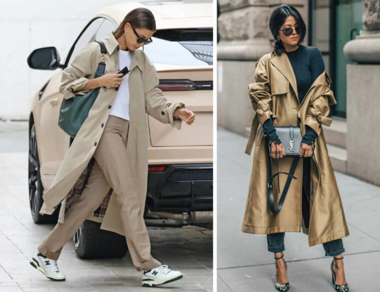 Cropped Leather Trench Coat