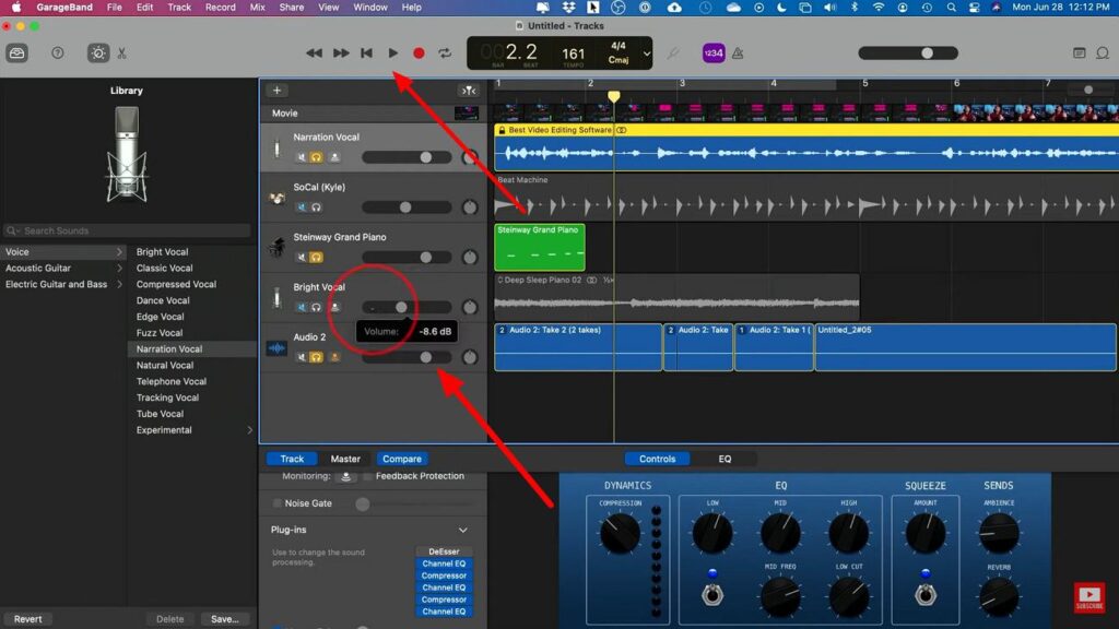 control the volume of each track