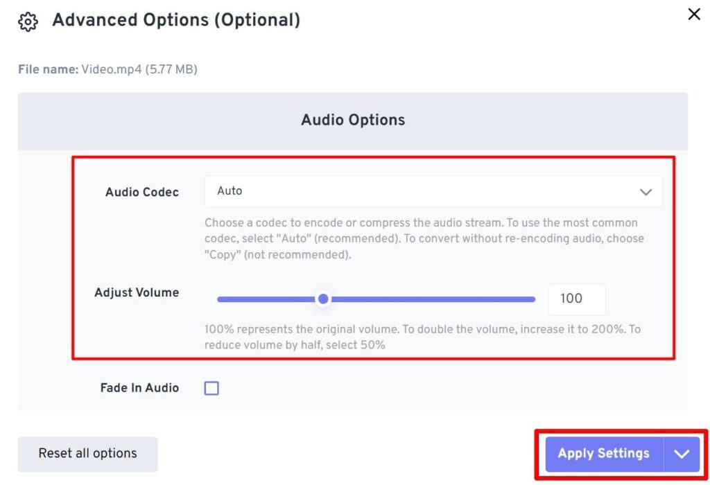 adjust advanced settings to optimize outputÂ