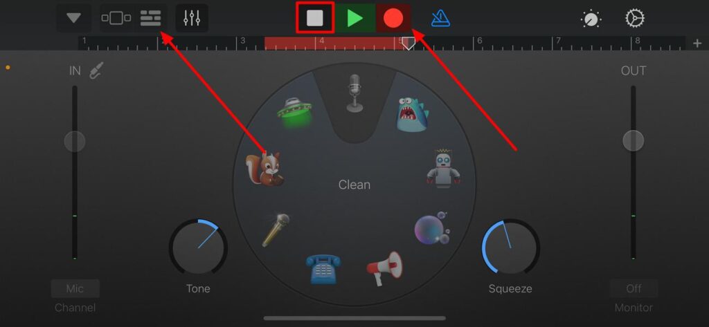 choose the audio recorder