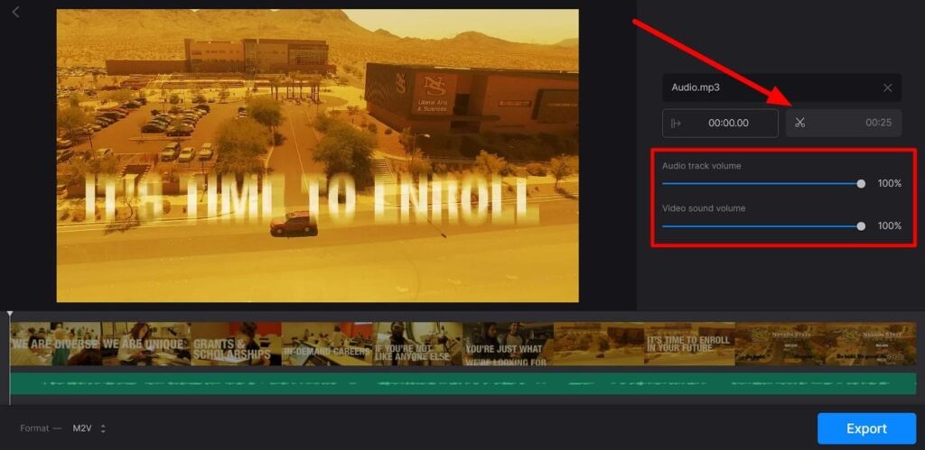 adjust the uploaded audio settingsÂ