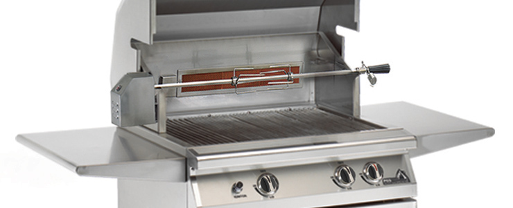 bbq with rotisserie burner and spit