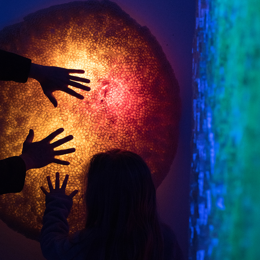 In her series Taping Nature Luz Paula Reynaldi played with color light and shadow to create environments from her tape sculptures