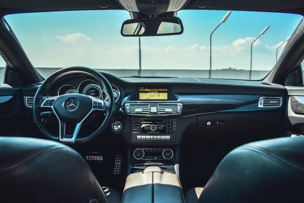 Car Interior with Black Upholstery