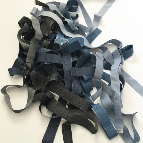 Fabric strips for weaving tutorial