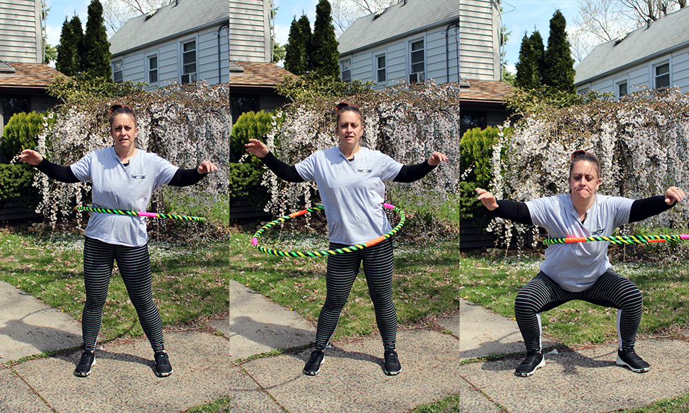 waist hooping with squat