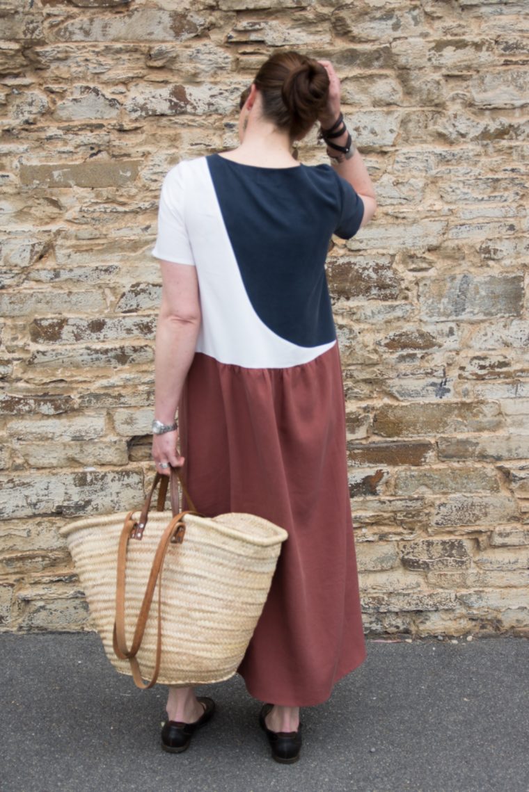 Tutorial for color blocking the Liesl&Co. Gelato Dress.