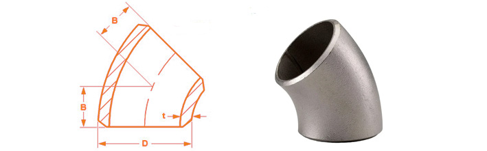 45 Degree SR Elbow Dimensions