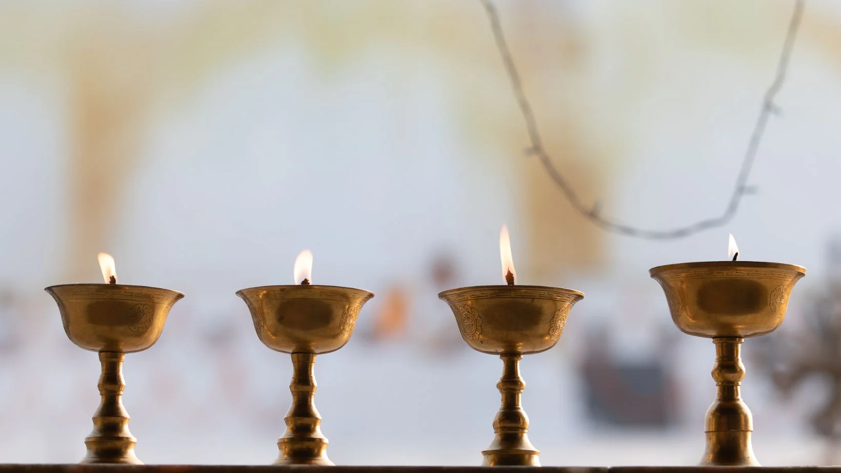 Golden candle holders