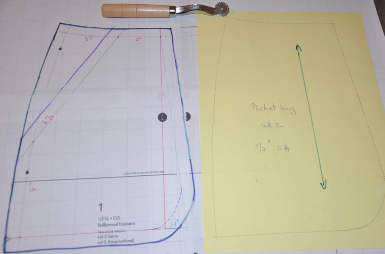 how to draft trouser pockets