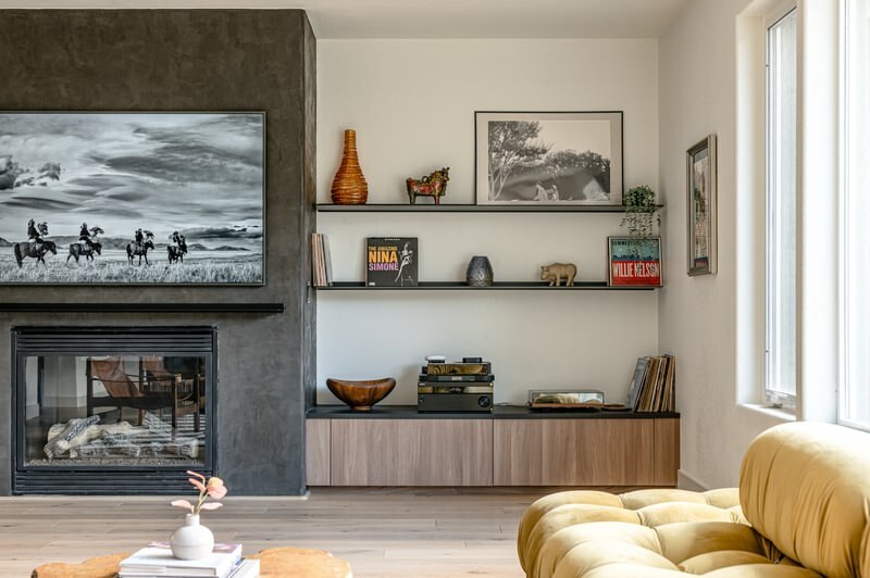 A thin, steel Tromso creates the perfect linear compliment to Celine Ord’s modern style.