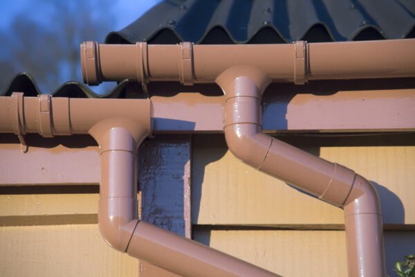 picture image of brown painted brown gutter