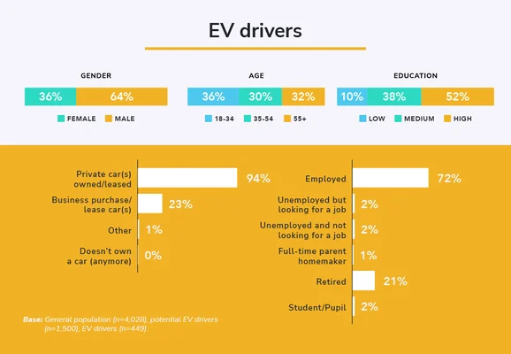An infographic showing the demographics of EV drivers.