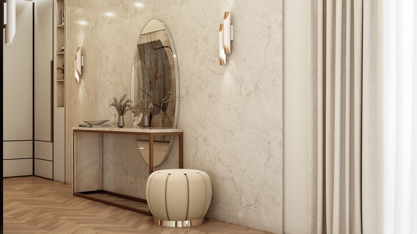 modern entryway with a modern console table