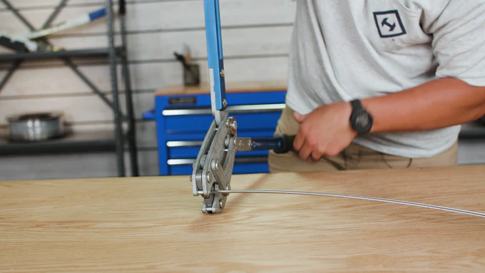 Swage Stud Inserted on Cable