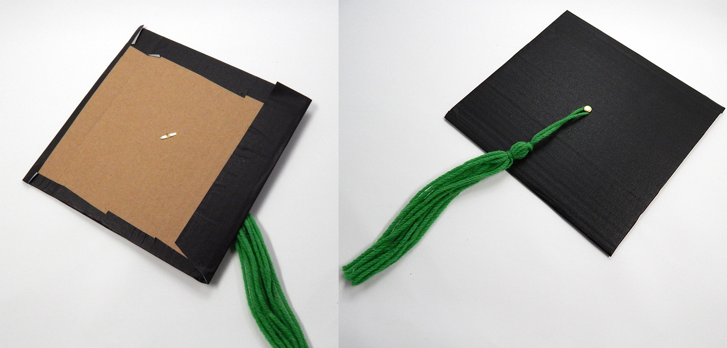 Using a piece of cardboard, simply layer some ProÂ® 46 Black Colored Masking Tape and wrapped the edges over.