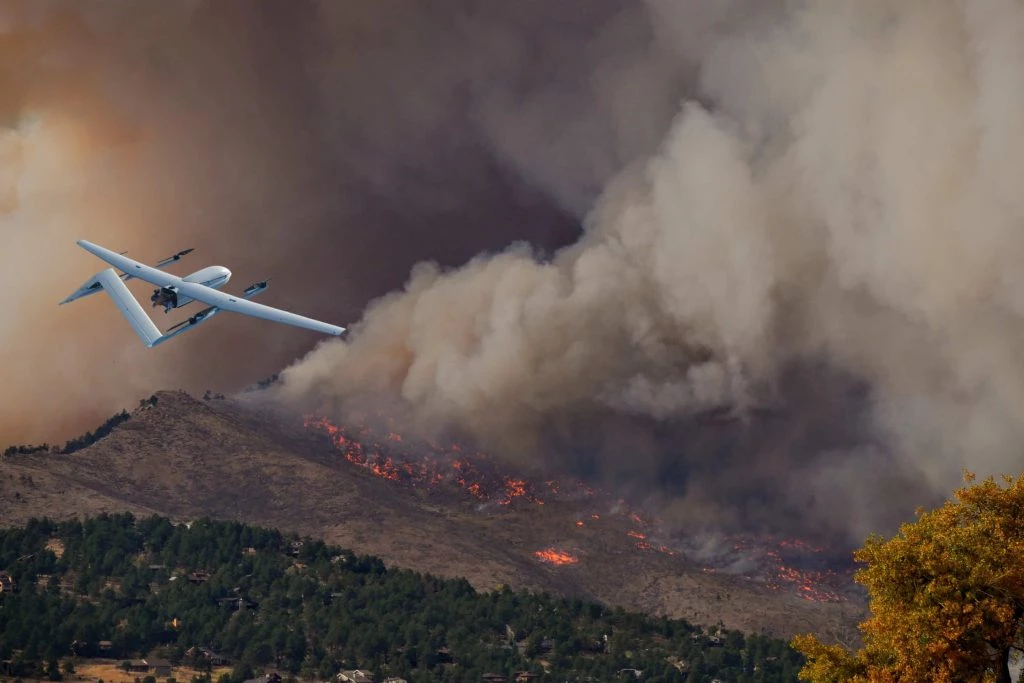 Autonomous fire-fighting drone