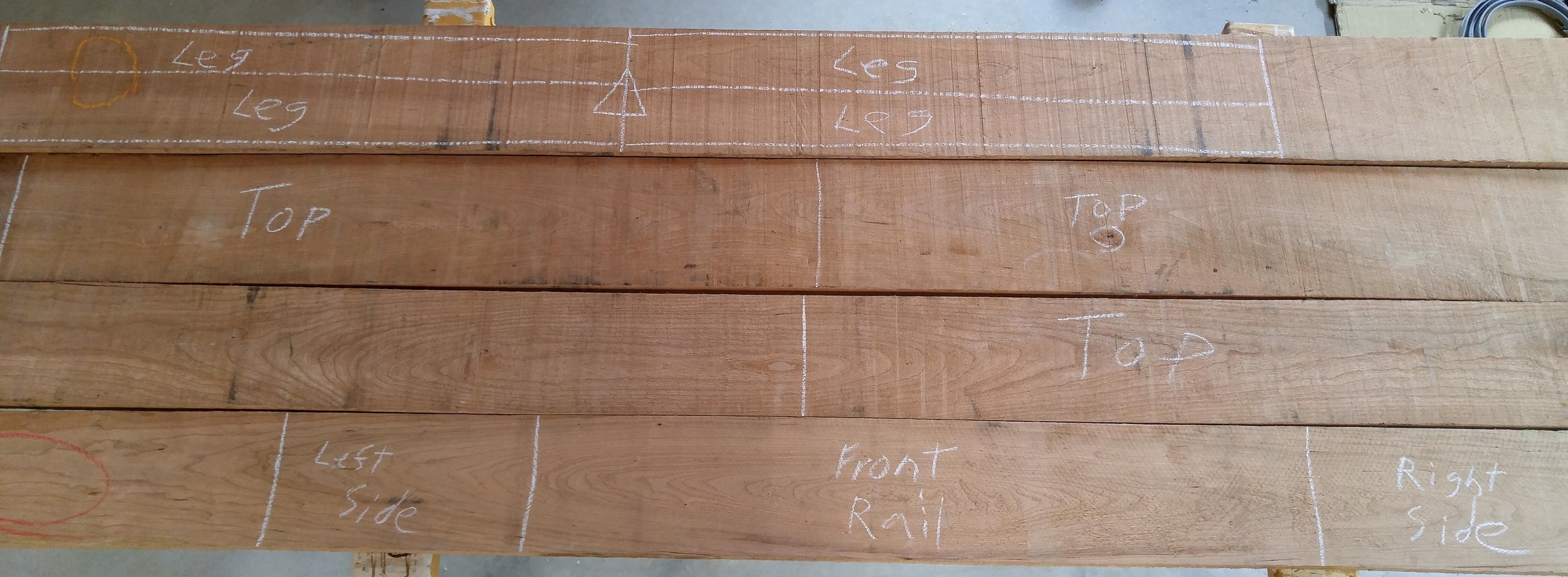 Laying out parts on rough lumber