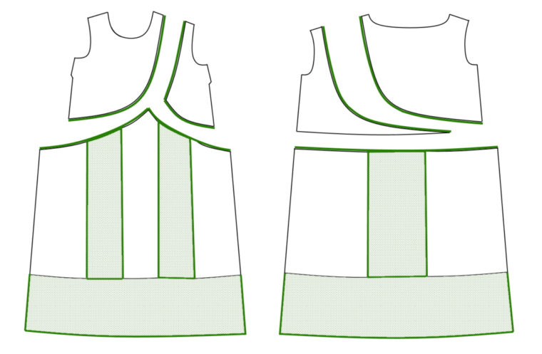 Tutorial for color blocking the Liesl&Co. Gelato Dress.