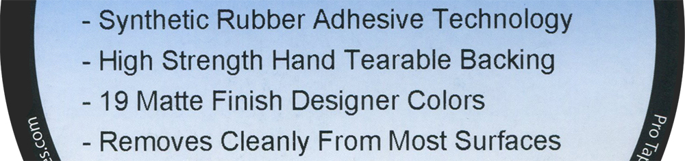 Clearly explained benefits & features that each roll of Pro-Branded tapes offer.