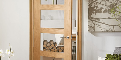The Shaker 4 Panel with Clear Glass, a great contemporary option.