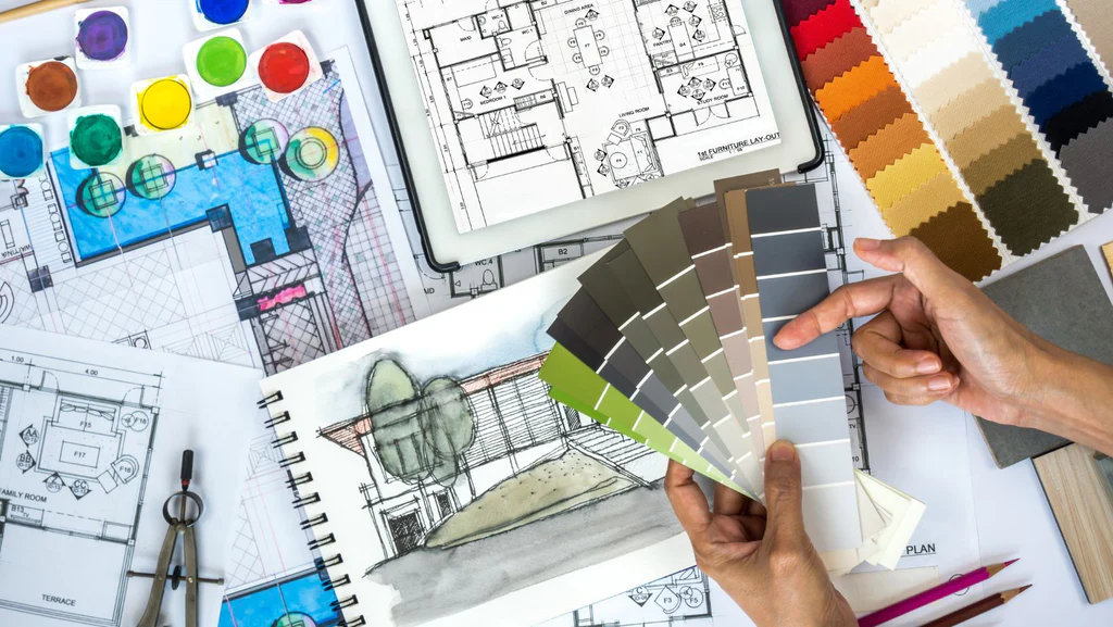 Interior Designer Working with Choosing the Right Color