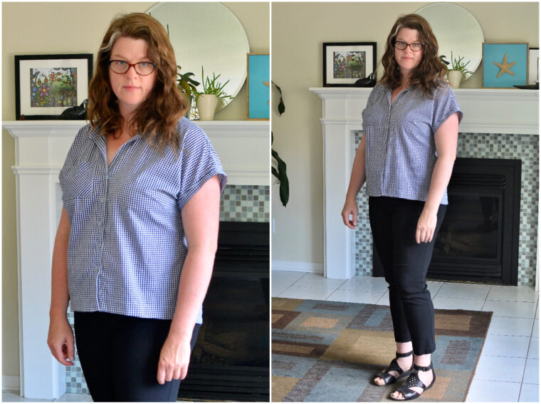 tutorial to add a button placket to the verdun woven t-shirt pattern