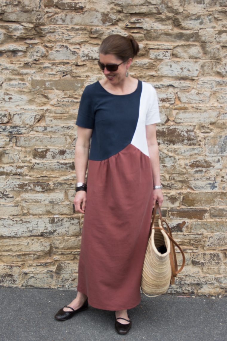 Tutorial for color-blocking the Gelato Dress pattern.