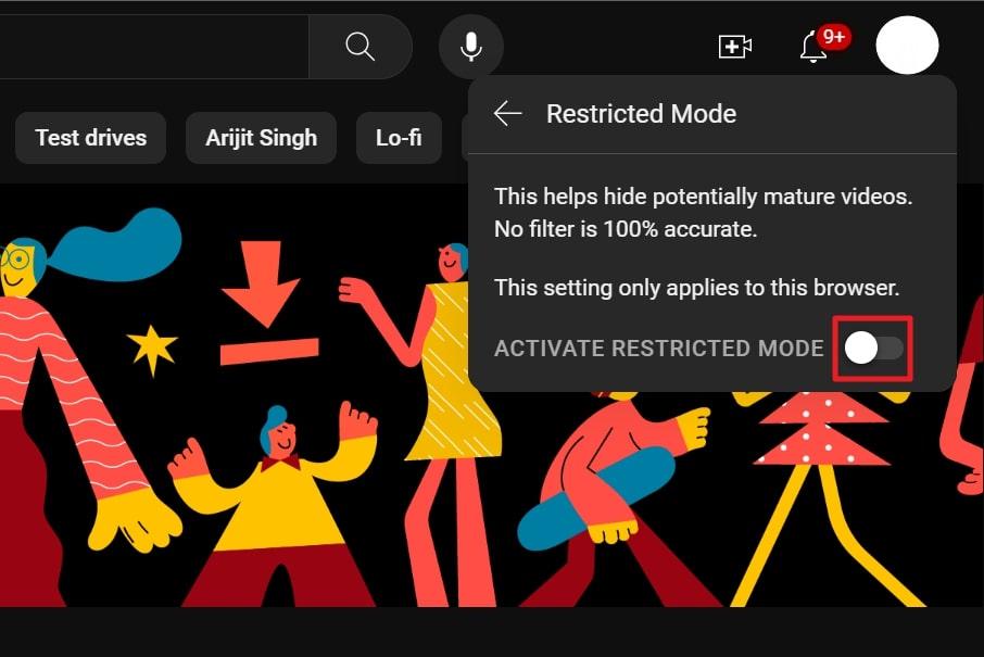 turn off restricted mode