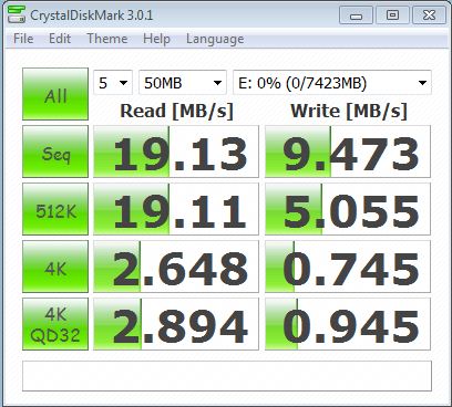 CrystalDiskMark / 50MB