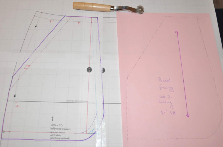 how to draft trouser pockets